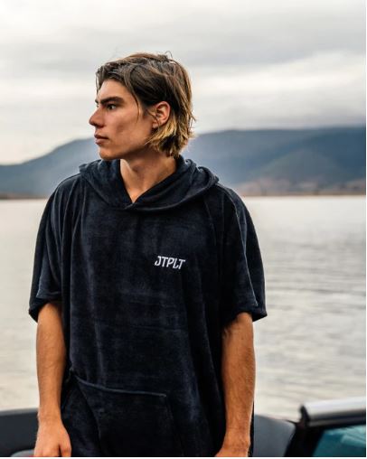Jetpilot Mens Flight Hooded Towel Black/Charcoal